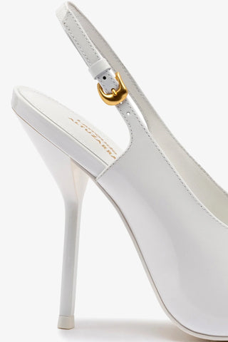 Larroudé x Altuzarra Pump In White Patent Leather