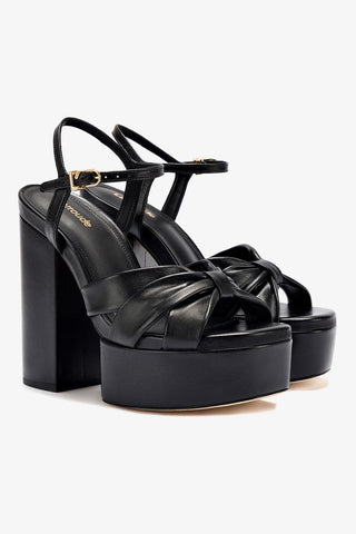 Vivienne Platform Sandal In Black Leather