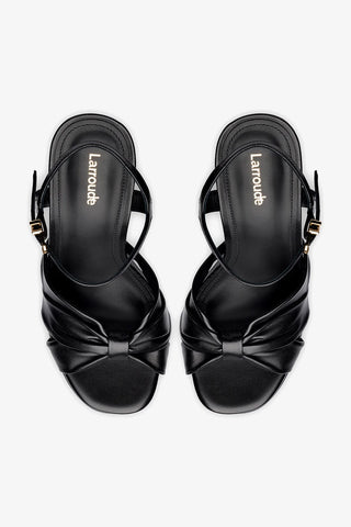 Vivienne Platform Sandal In Black Leather