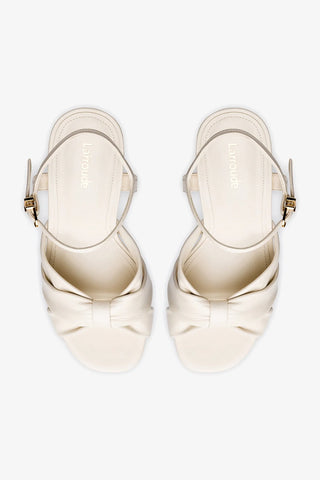 Vivienne Platform Sandal In Ivory Leather