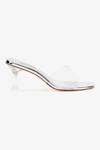 Vivi Lucite Hi Mule In Silver Specchio