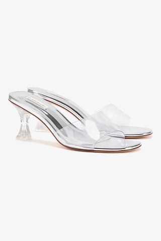 Vivi Lucite Hi Mule In Silver Specchio