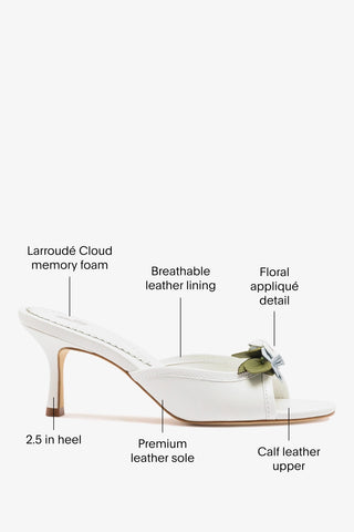 Juliette Mule White Leather Mule Larroudé