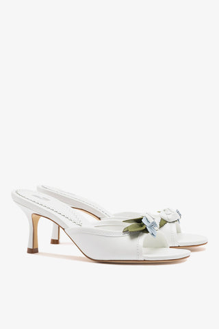 Juliette Mule White Leather Mule Larroudé