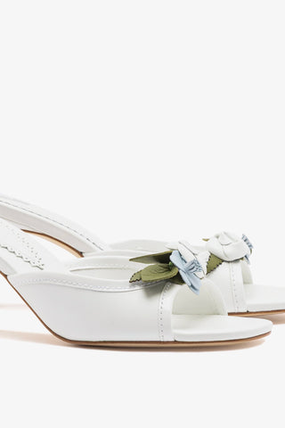 Juliette Mule White Leather Mule Larroudé