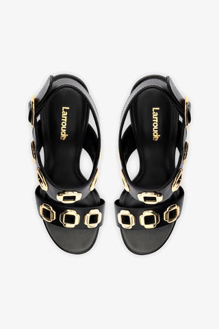 Milan Hi Sandal In Black Leather