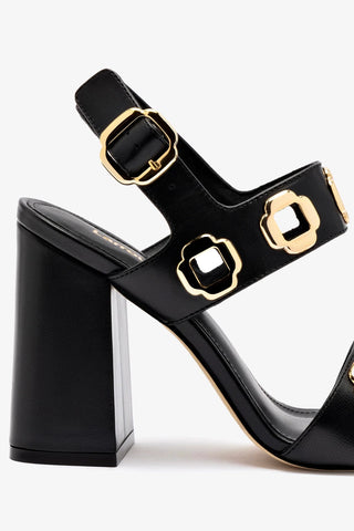 Milan Hi Sandal In Black Leather