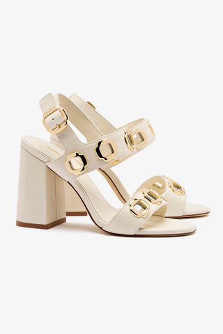 Milan Hi Sandal In Ivory Leather