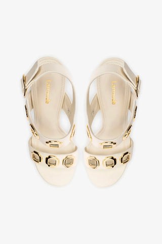 Milan Hi Sandal In Ivory Leather