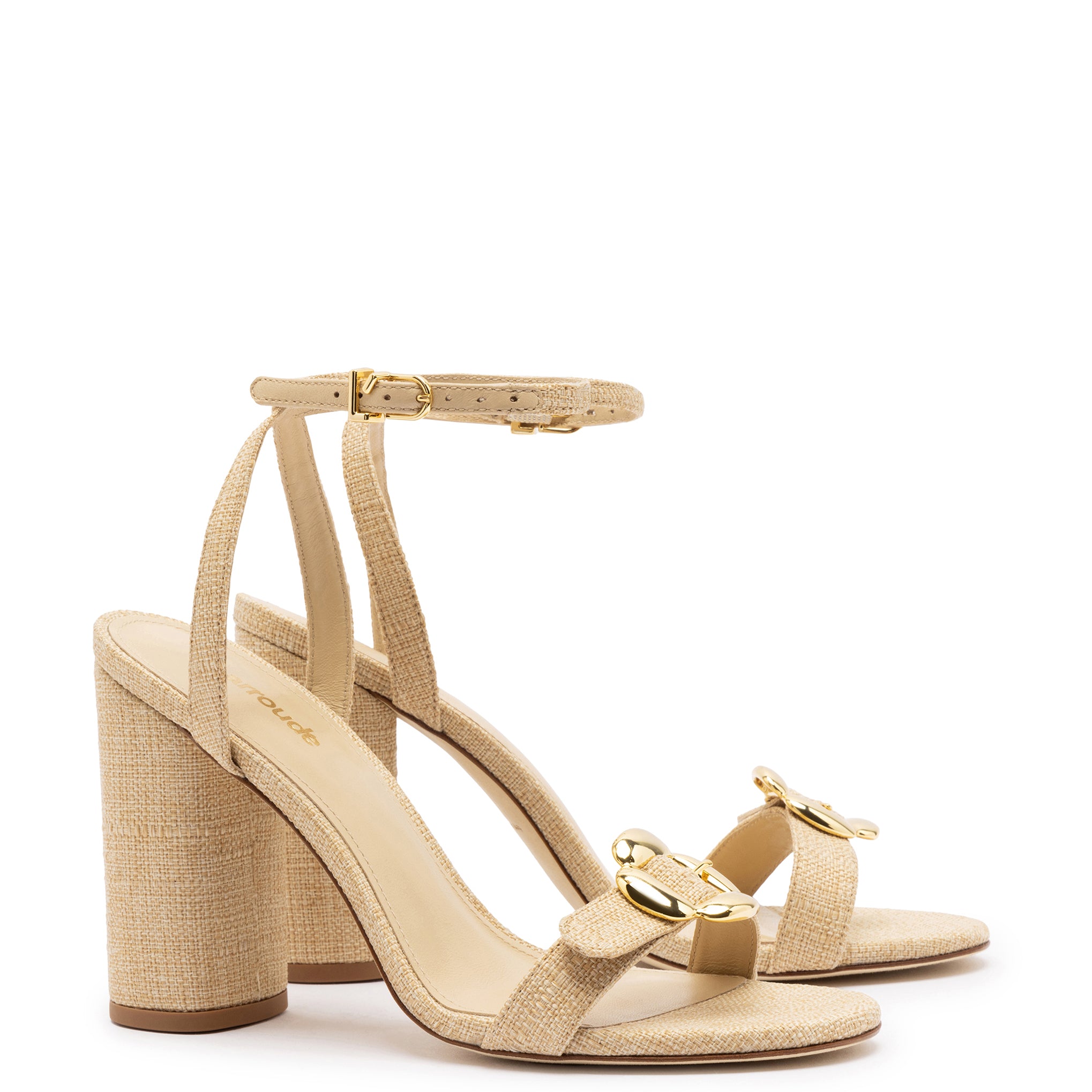 Maizie Sandal In Beige Raffia