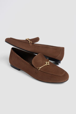 Katherine Loafer Burnt Umber Suede Loafer Larroudé