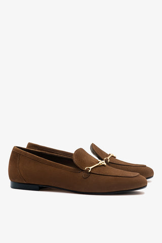 Katherine Loafer Burnt Umber Suede Loafer Larroudé