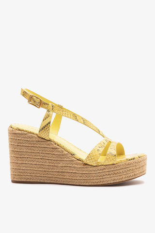 Daphne Espadrille Sandal Lemonade Python Leather Sandal Larroudé