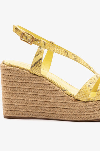 Daphne Espadrille Sandal Lemonade Python Leather Sandal Larroudé