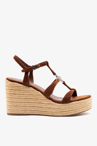 Hana Espadrille Sandal Burnt Umber Suede Sandal Larroudé