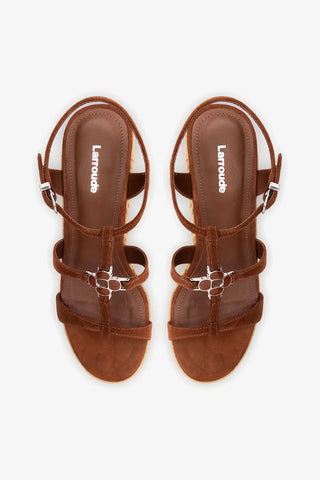 Hana Espadrille Sandal Burnt Umber Suede Sandal Larroudé