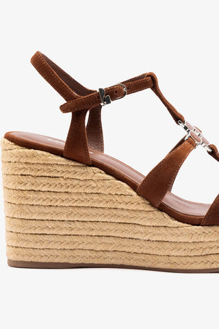 Hana Espadrille Sandal Burnt Umber Suede Sandal Larroudé