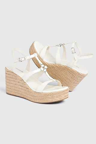 Hana Espadrille Sandal Ivory Leather Sandal Larroudé
