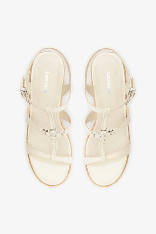 Hana Espadrille Sandal Ivory Leather Sandal Larroudé