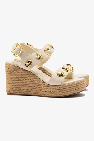 Madison Hi Espadrille In Ivory Saffiano