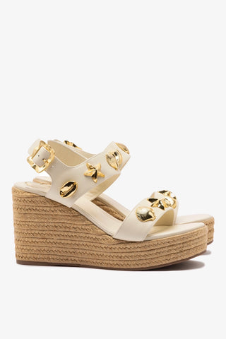 Madison Hi Espadrille In Ivory Saffiano