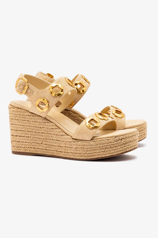 Milan Espadrille In Beige Raffia