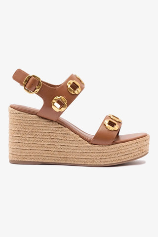 Milan Espadrille In Caramel Leather