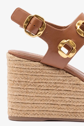 Milan Espadrille In Caramel Leather