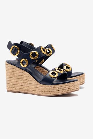 Milan Espadrille In Navy Leather