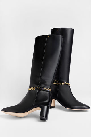 Milanina Hi Boot Black Leather Boot Larroudé