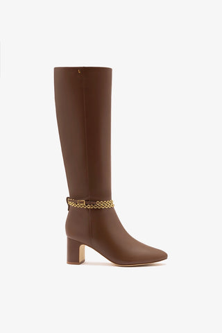 Milanina Hi Boot Burnt Umber Leather Boot Larroudé