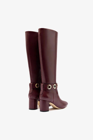 Milan Block Boot In Wine Leather