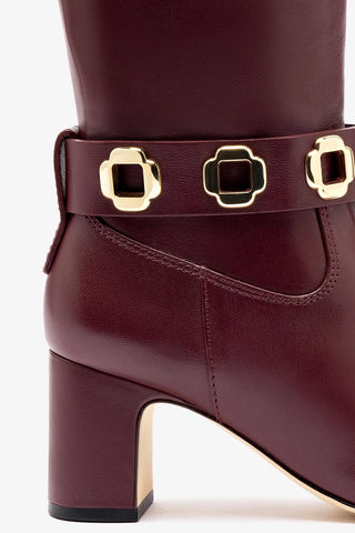 Milan Block Boot In Wine Leather