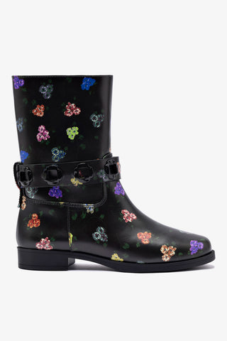 Larroudé x Libertine Milan Flat Bootie In Antique Primrose