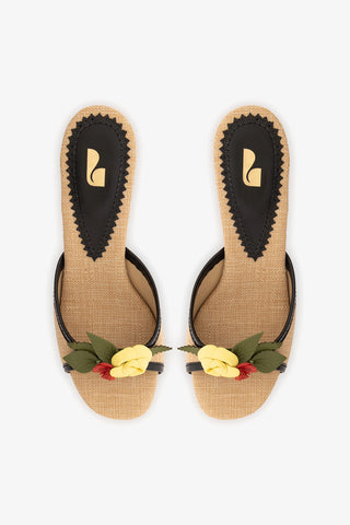Juliette Mule Beige Raffia Sandal Larroudé