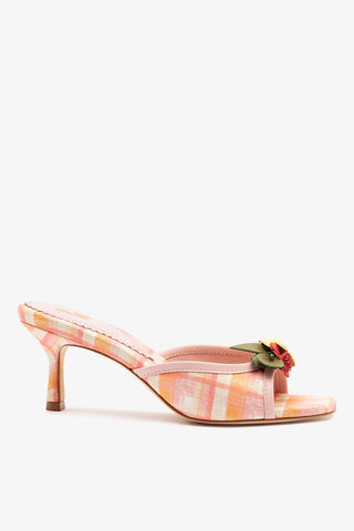 Juliette Mule Tulip Stamped Raffia Womens - Shoes - Mules Larroudé