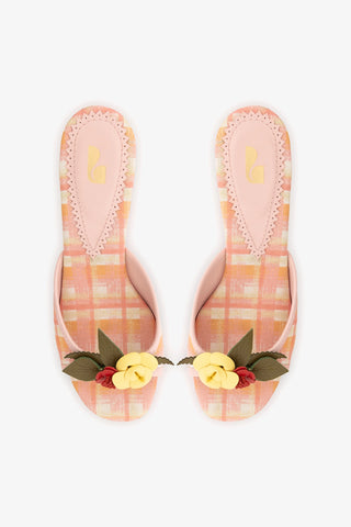 Juliette Mule Tulip Stamped Raffia Womens - Shoes - Mules Larroudé