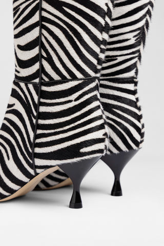 Georgia Boot Zebra Hair Leather Boot Larroudé