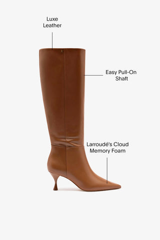 Georgia Boot In Caramel Leather Boot Larroudé