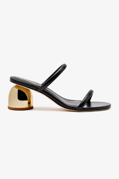 Dew Drop Mule In Black Leather - Mules - Larroudé – Larroude