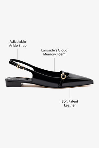 Ines Flat In Black Patent Leather