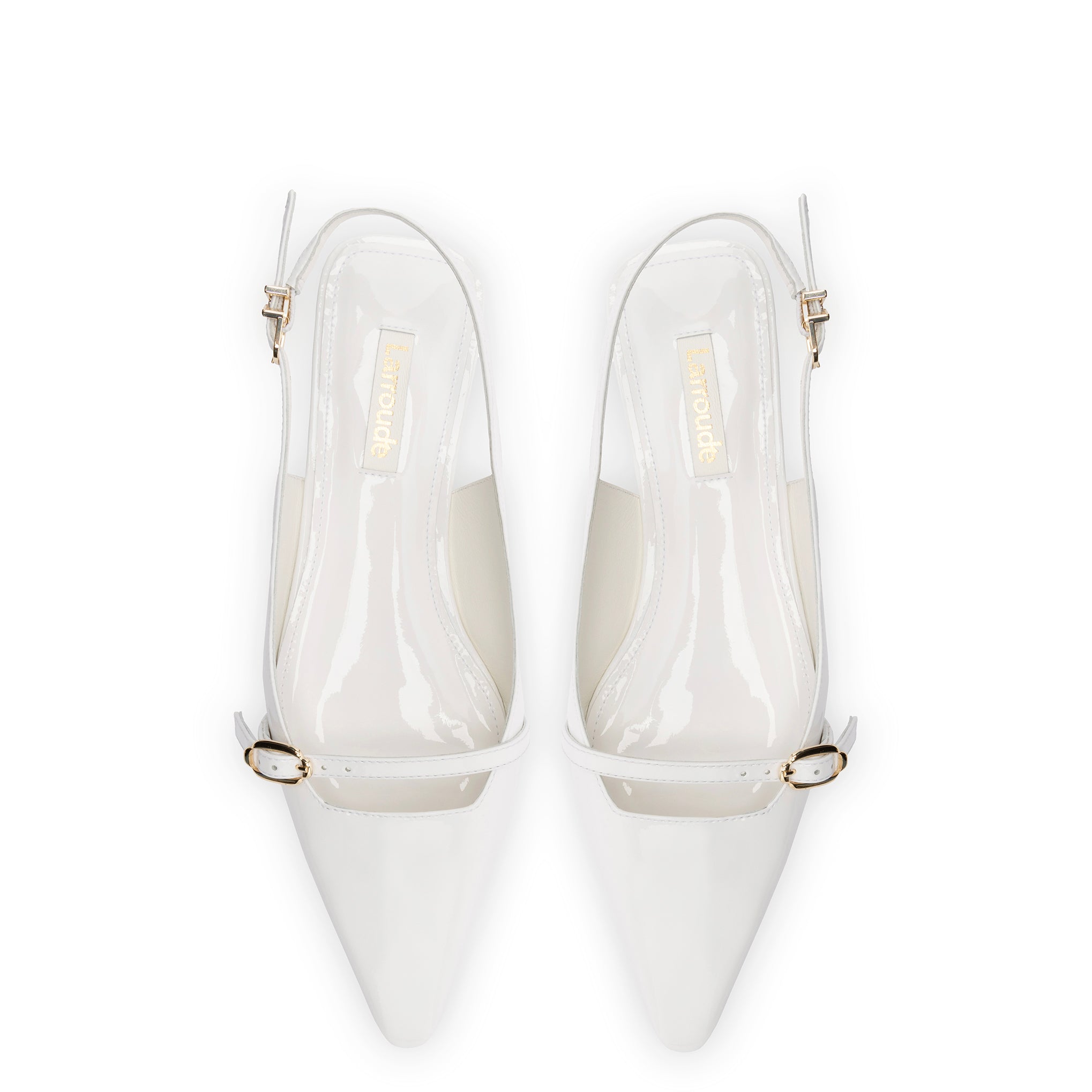 Ines Flat In White Patent Leather