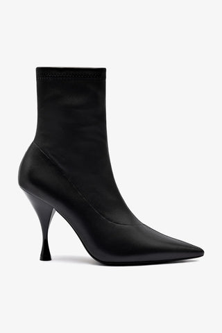 Mini Georgia Boot In Black Stretch Leather Boot Larroudé