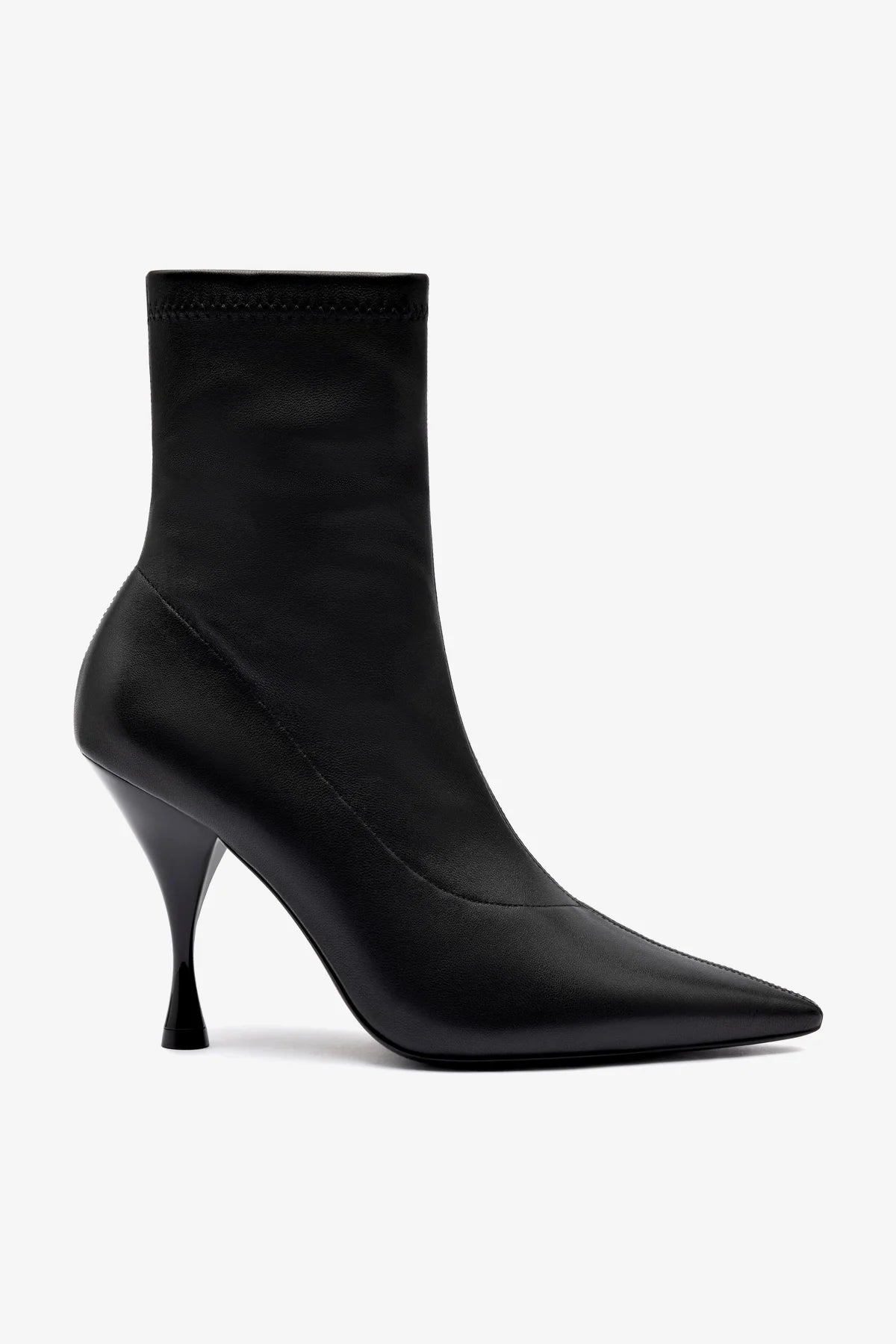Mini Georgia Boot In Black Stretch Leather Boots Larroudé
