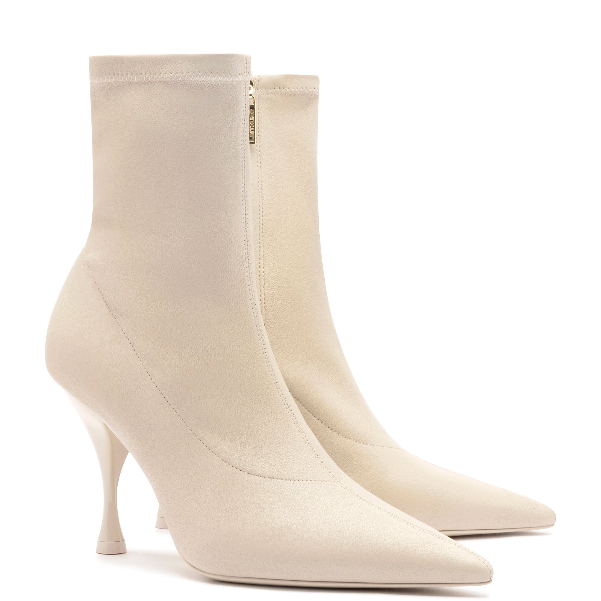 Mini Georgia Boot in Off White Stretch Leather 5 Off White