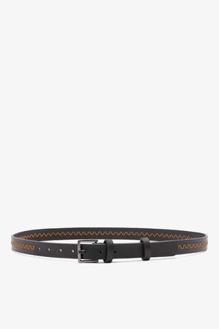 Larroudé x Jonathan Cohen: Zig Zag Belt Orange and Black Leather Clothing Larroudé x Jonathan Cohen