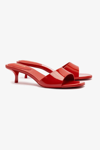 Greta Mule In Scarlet Patent Leather