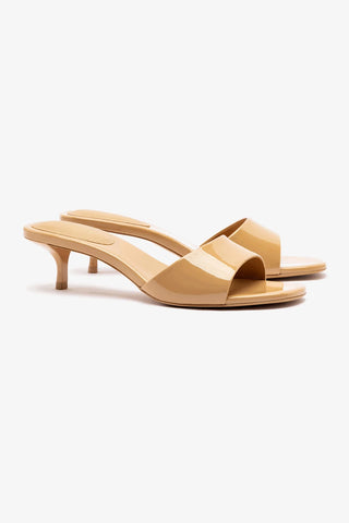 Greta Mule In Tan Patent Leather