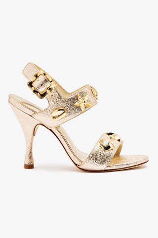 Madison Sandal In Gold Metallic Leather