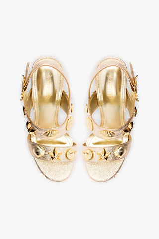 Madison Sandal In Gold Metallic Leather